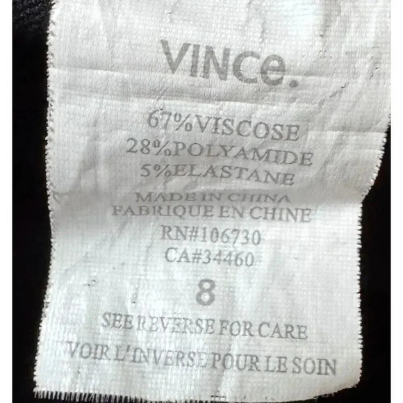 VINCE Black ponte knit skinny riding pants womens size 8 - Picture 7 of 9